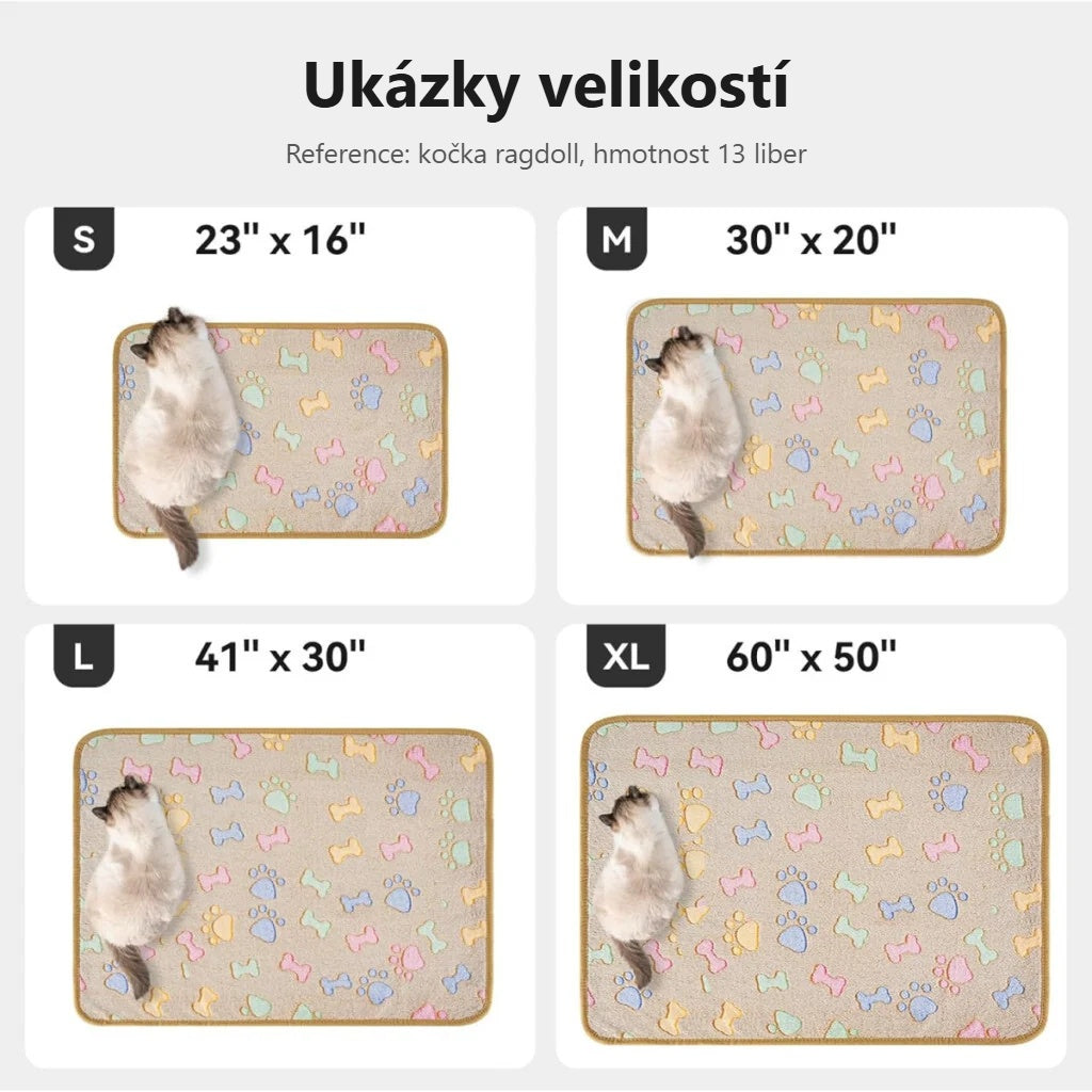 Srovnání velikostí dek pro mazlíčky