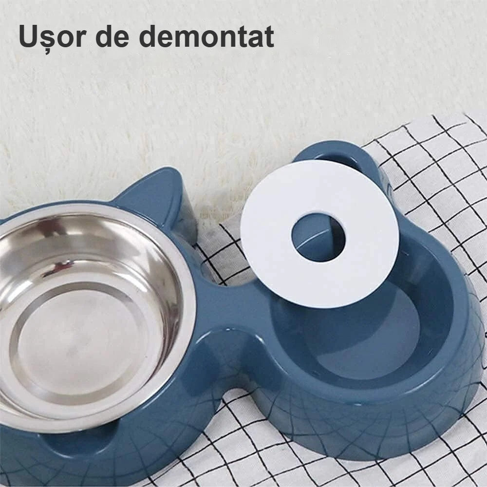 Bol de hrană demontabil cu bol din oțel inoxidabil