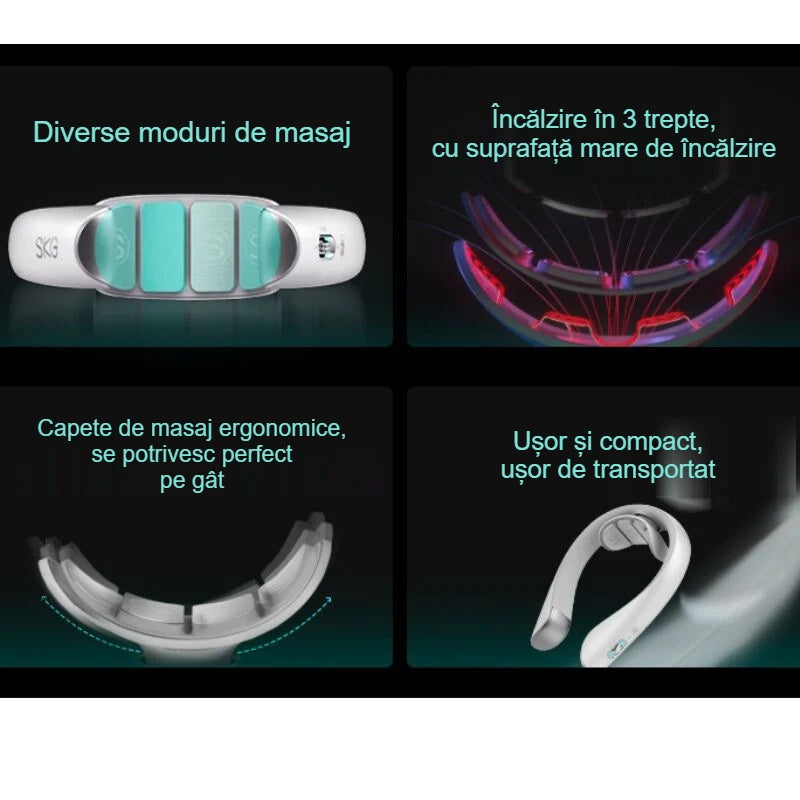 Funcțiile aparatului de masaj pentru gât: moduri de masaj, încălzire, capete ergonomice