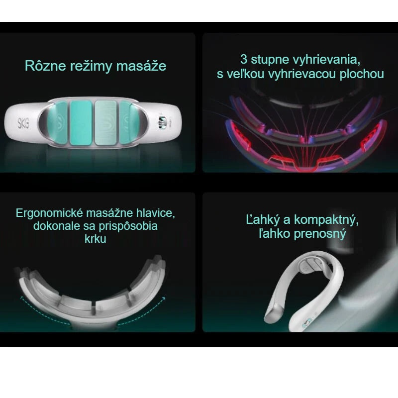 Funkcie masážneho prístroja na krk: režimy masáže, vyhrievanie, ergonomické hlavice
