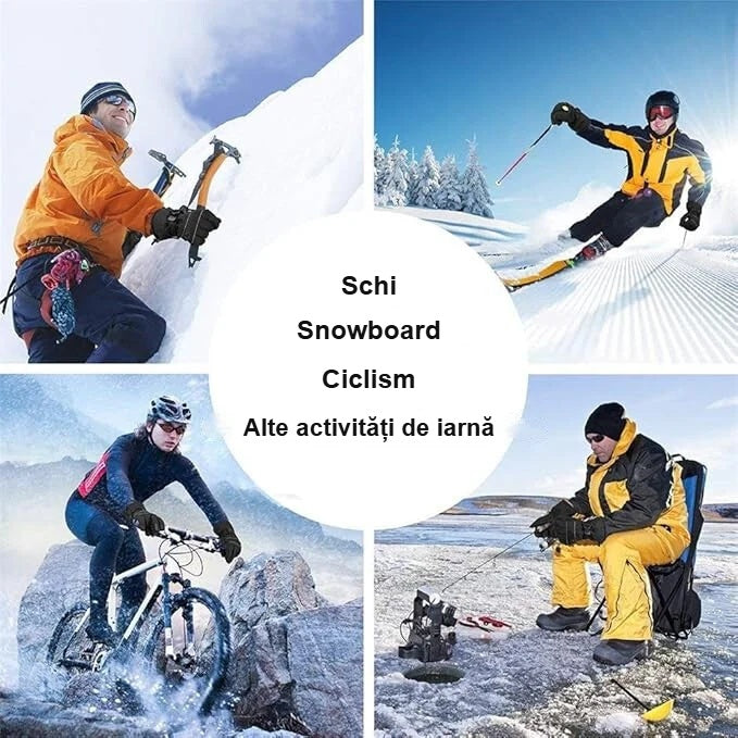 Utilizări ale mănușilor de schi: schi, snowboard, ciclism, lucrări de iarnă
