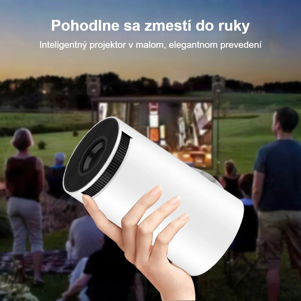 Kompaktný mini projektor v jednej ruke