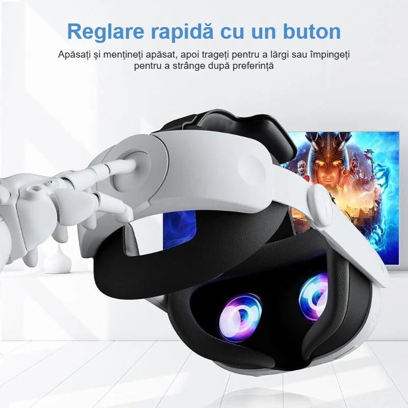 Reglare rapidă cu un buton în spatele curelei de cap VR