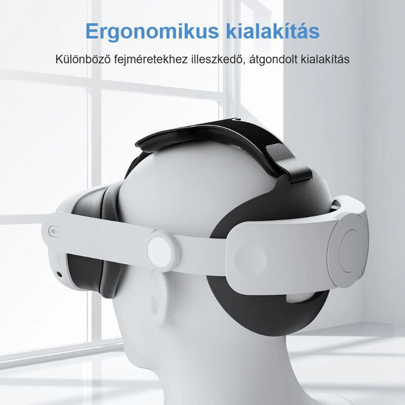 Ergonomikus VR fejpánt fejen viselve