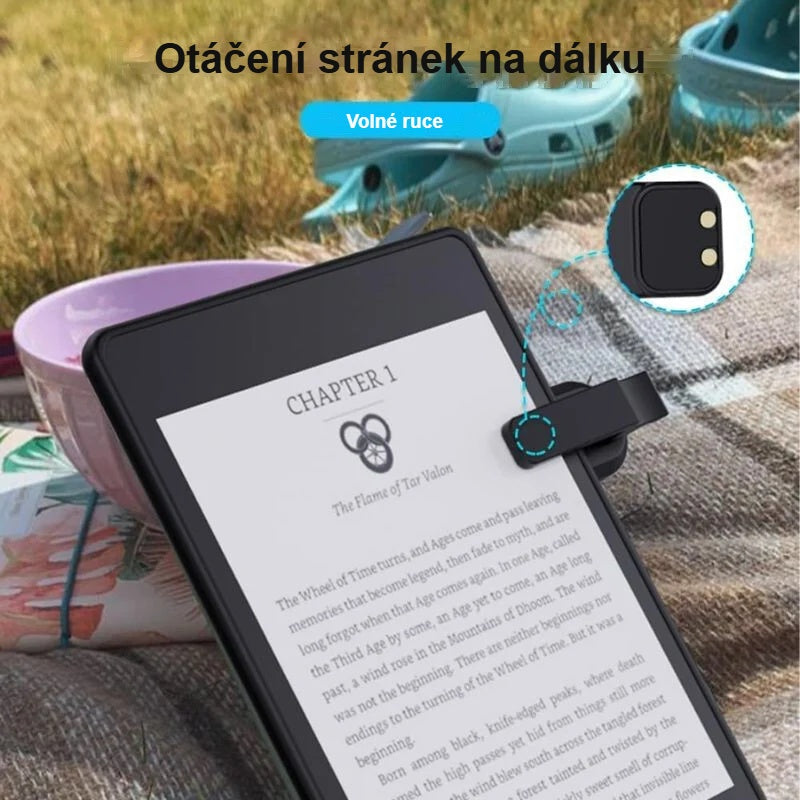 Čtečka e-knih na dece s přijímačem ovladače na okraji displeje