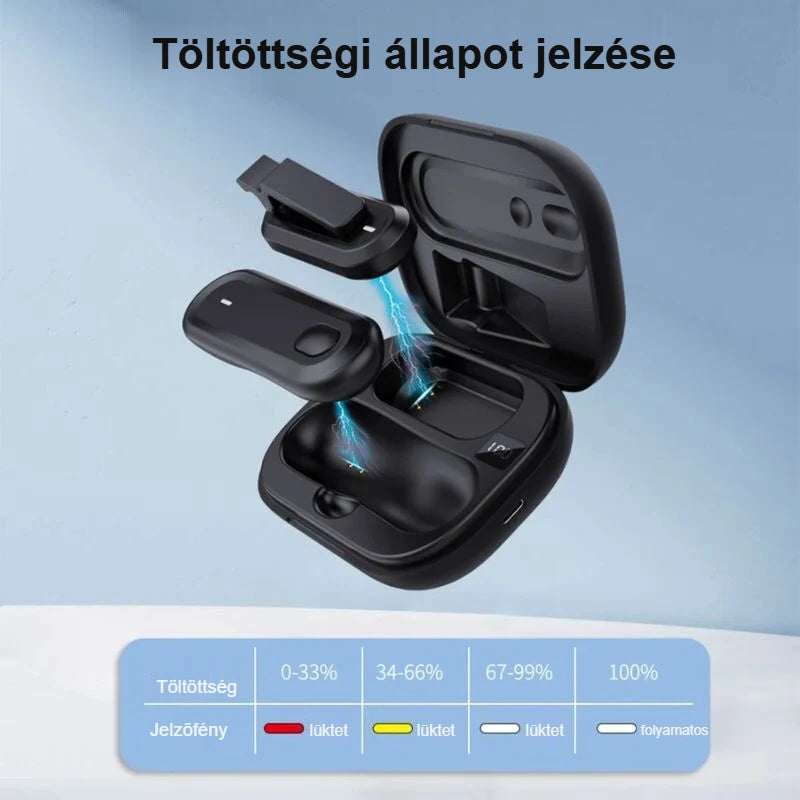 Lapozó töltőtokja töltöttségjelző fénnyel és a jelzések táblázata