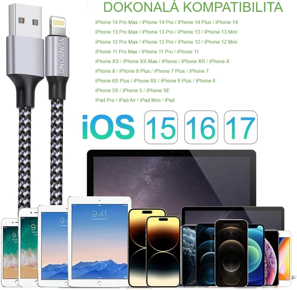 Seznam kompatibilních modelů iPhone, iPad a iPod pro nabíjecí kabel