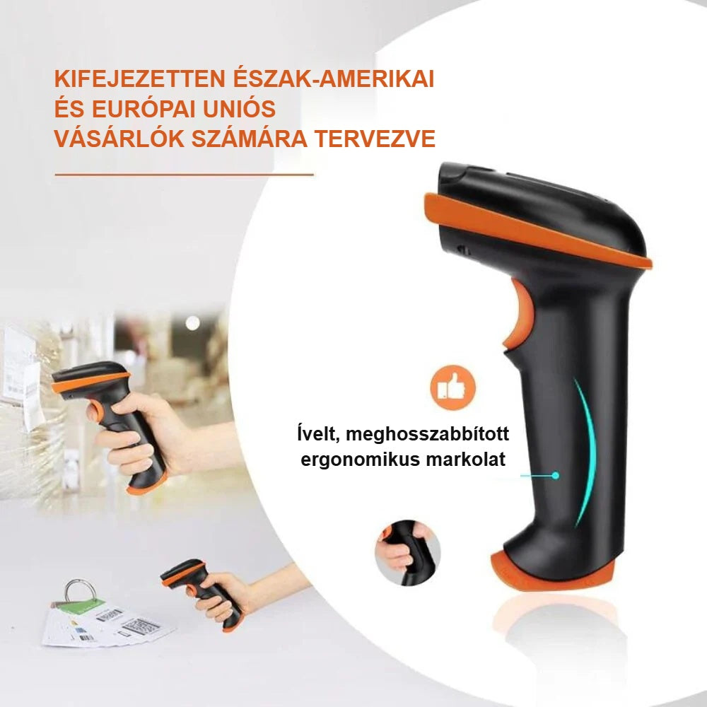 Vonalkódolvasó ívelt, ergonomikus markolata