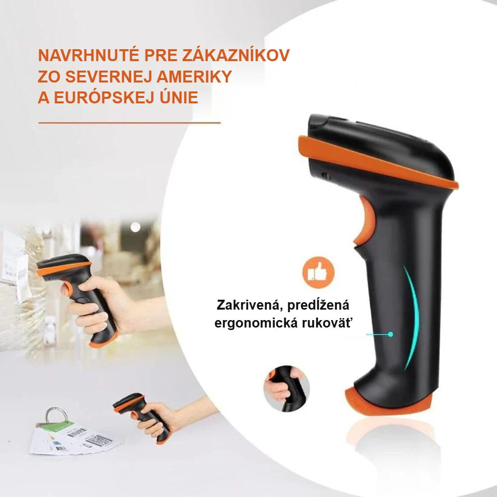 Zakrivená ergonomická rukoväť čítačky čiarových kódov
