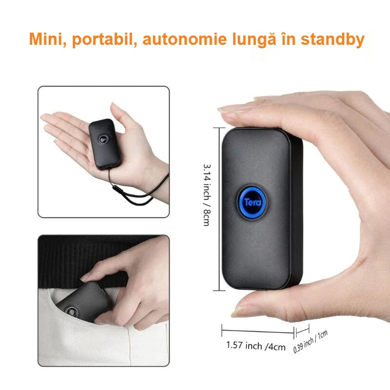 Dimensiunile cititorului mini, care încape în palmă, și cureaua de mână