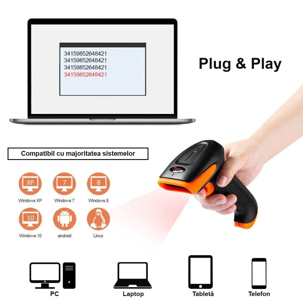 Compatibilitate Plug and Play: PC, laptop, tabletă, telefon