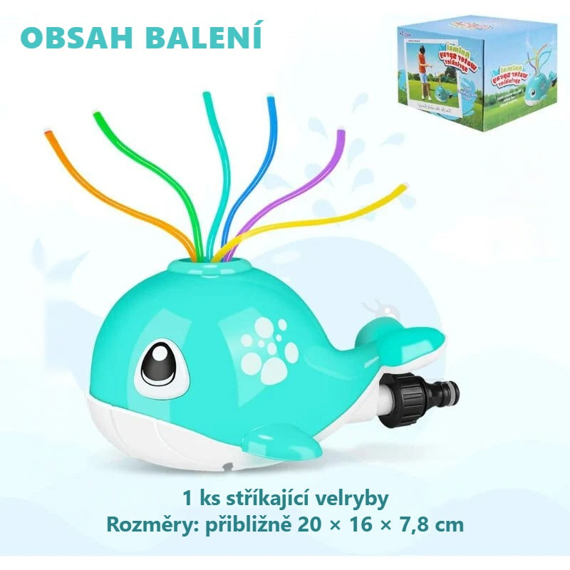 Stříkající velryba s obsahem balení a rozměry