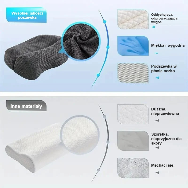 Oddychająca szara poszewka poduszki w porównaniu z innymi materiałami