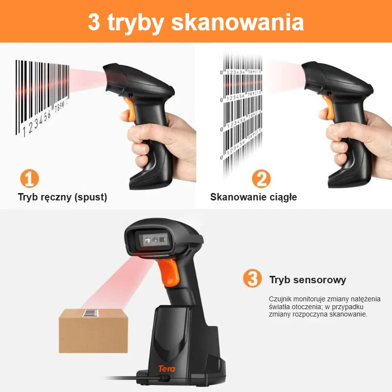 Trzy tryby skanowania: z przyciskiem, ciągły i sensorowy