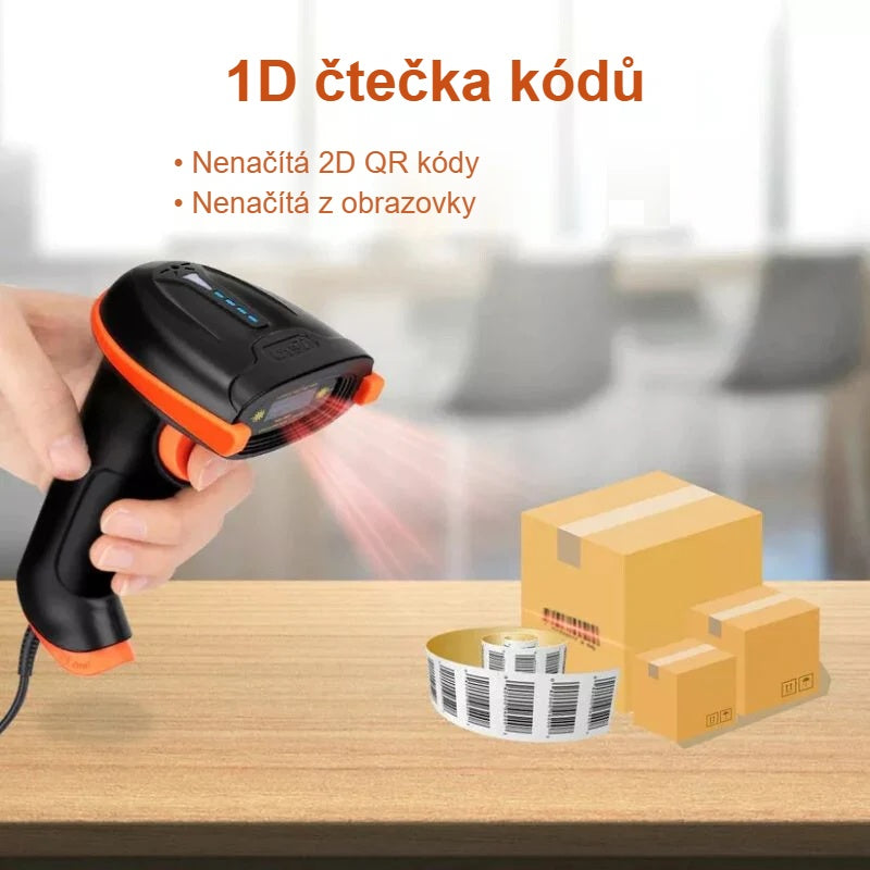 1D čtečka čárových kódů na balíky: nečte 2D QR kódy ani z obrazovky