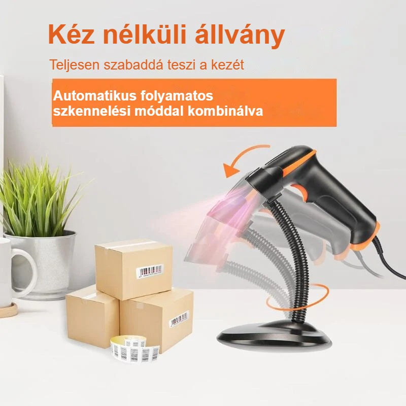 Vonalkódolvasó állványon, kéz nélküli automatikus szkennelés dobozokon