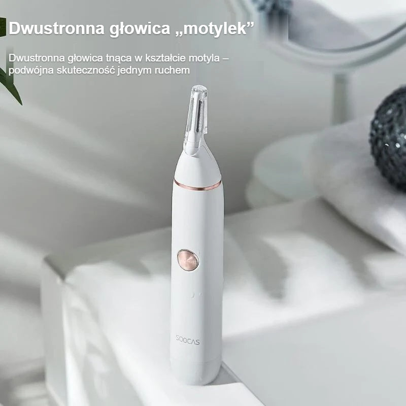 Dwustronna głowica tnąca w kształcie motyla trymera do nosa