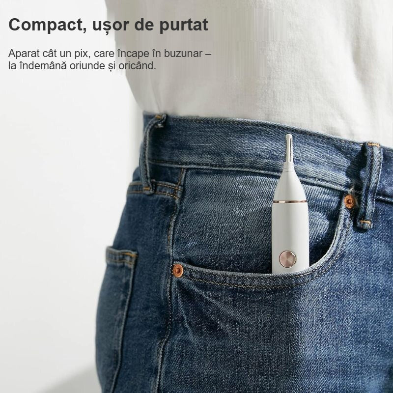 Trimmer pentru nas compact în buzunarul unor blugi