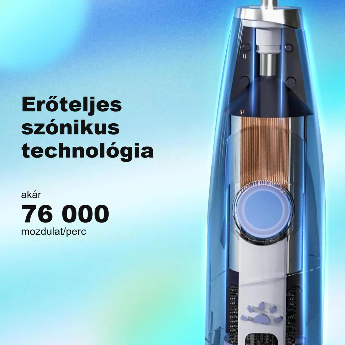 Szónikus elektromos fogkefe motorja, akár 76 000 mozdulat percenként