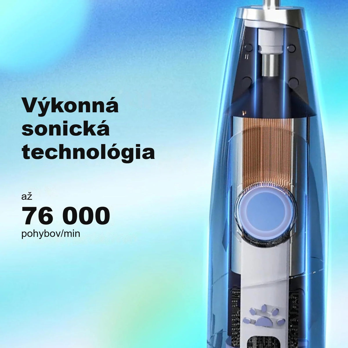 Motor sonickej elektrickej zubnej kefky, až 76 000 pohybov za minútu