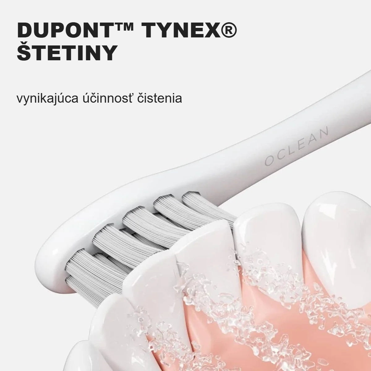 Štetiny DuPont Tynex náhradnej hlavice Oclean pri čistení zubov