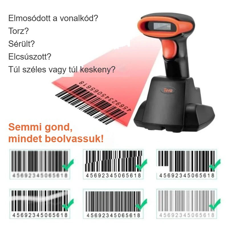 Sérült, elmosódott és torz vonalkódok beolvasása vonalkódolvasóval
