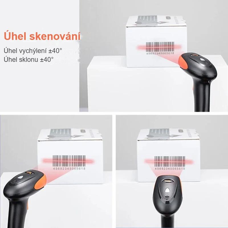 Úhly skenování čtečky čárových kódů na obrázku