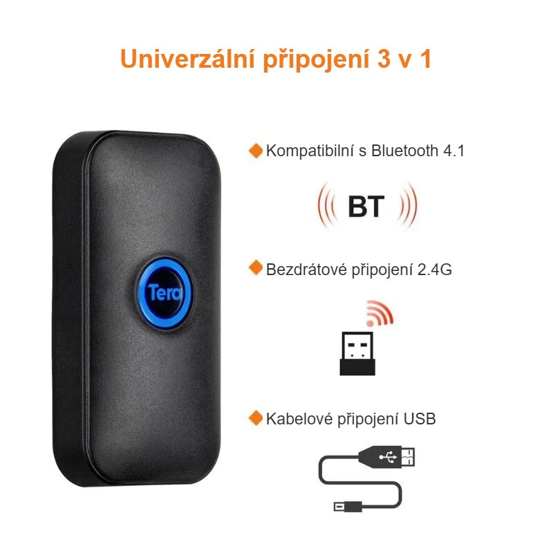 Připojení čtečky čárových kódů 3 v 1: Bluetooth, 2.4G, USB