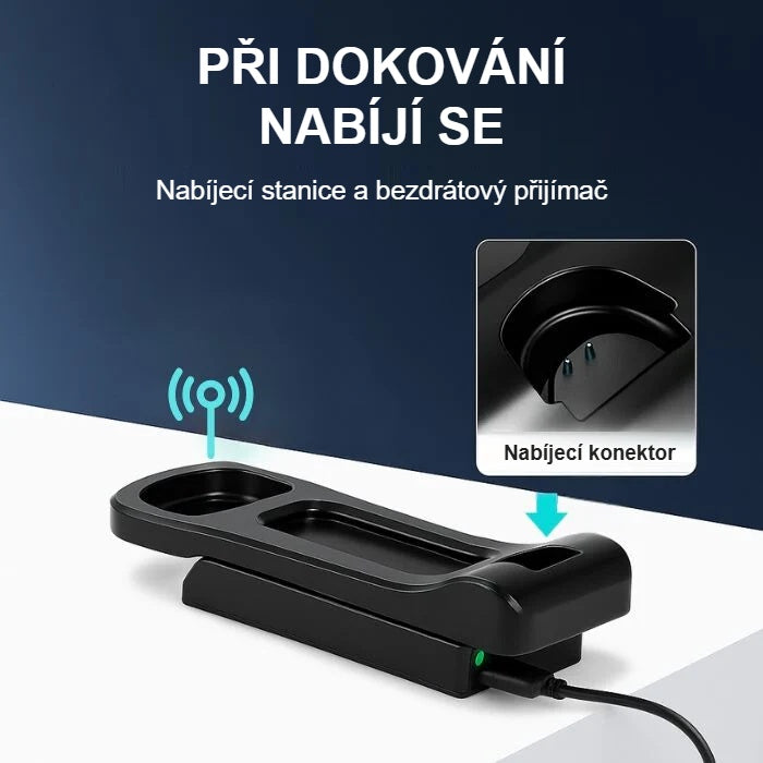 Nabíjecí dokovací stanice a bezdrátový přijímač čtečky čárových kódů