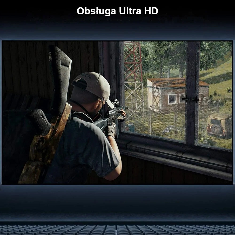 Obraz Ultra HD przez matrix HDMI, gra na telewizorze