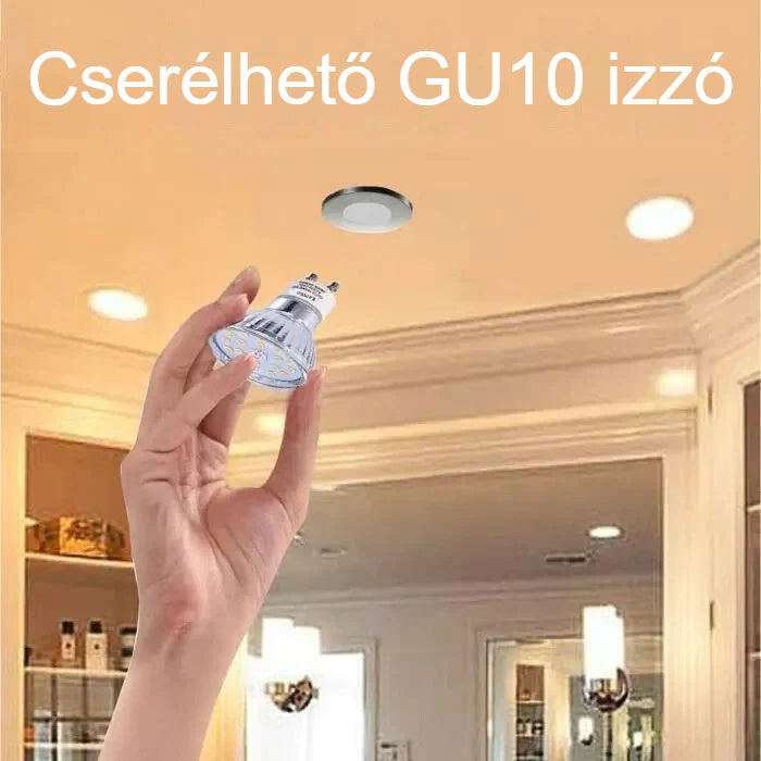 GU10 LED izzó cseréje a beépített spotlámpában