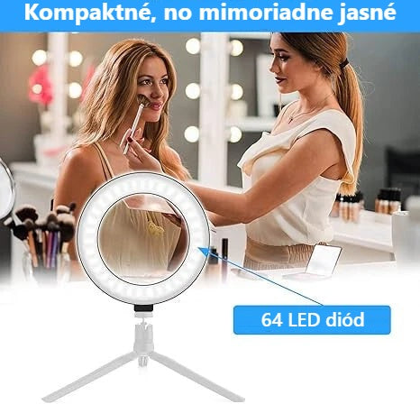 Menšie, no jasné 22 cm kruhové svetlo na líčenie