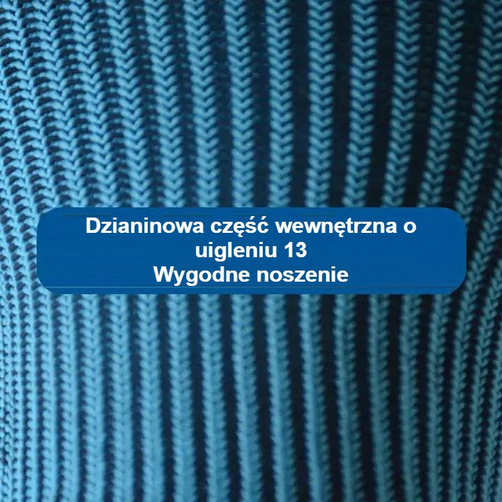 Dzianinowa część wewnętrzna rękawic montażowych o uigleniu 13 z bliska