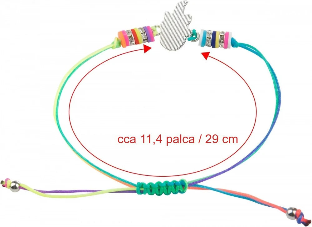 Nastaviteľný náramok priateľstva s vyznačenou dĺžkou cca 29 cm