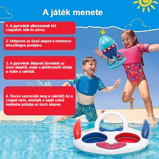 Felfújható medencejáték szabályai, gyerekek a vízben