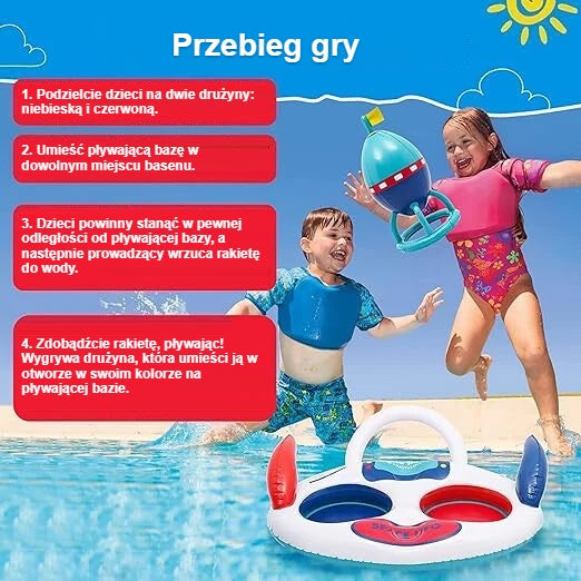 Zasady dmuchanej gry do basenu, dzieci w wodzie