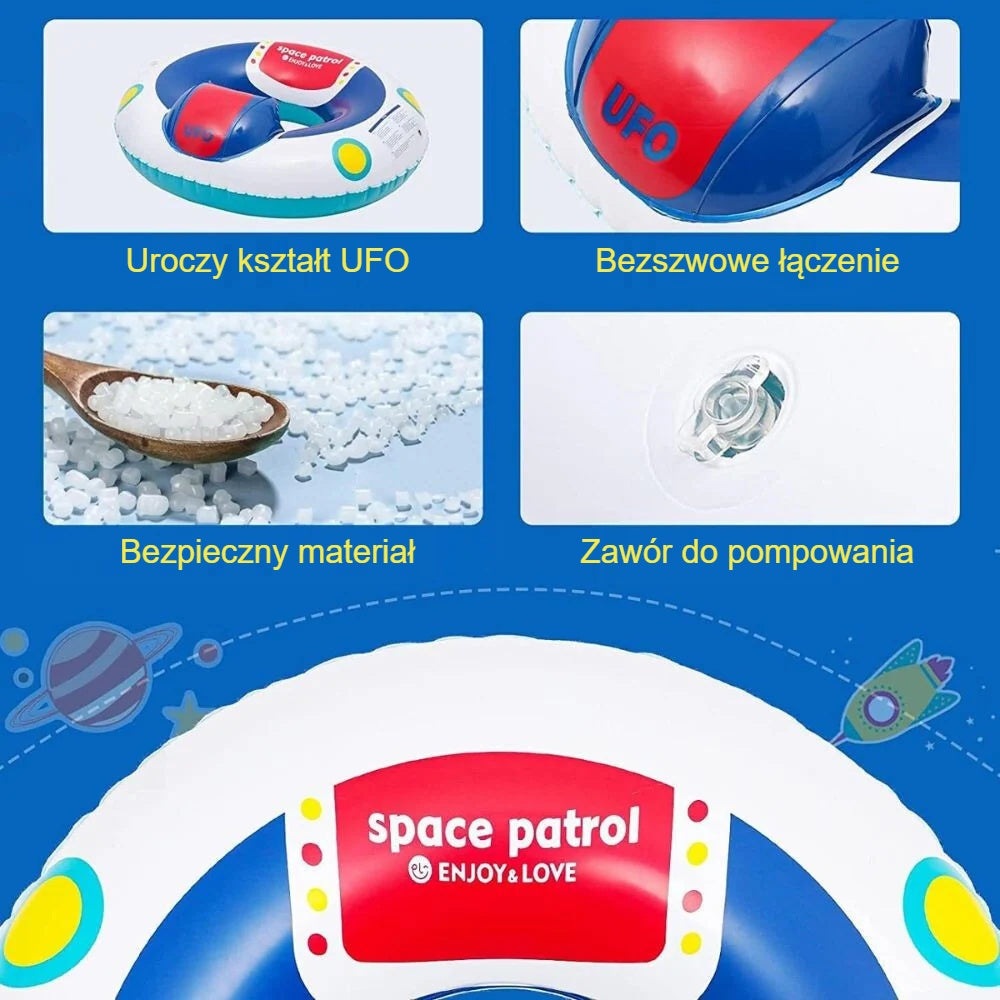 Szczegóły koła do pływania: zawór do pompowania i bezszwowe łączenie