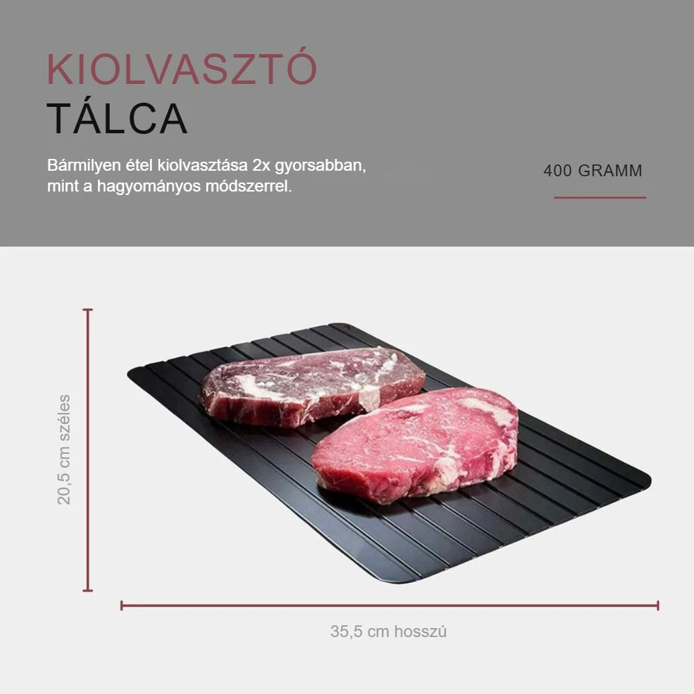 Kiolvasztó tálca méretrajza: 35,5 x 20,5 cm
