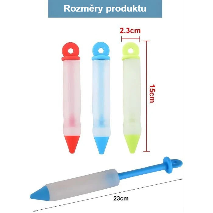 Rozměry zdobicího pera: délka cca 23 cm, šířka 2,3 cm