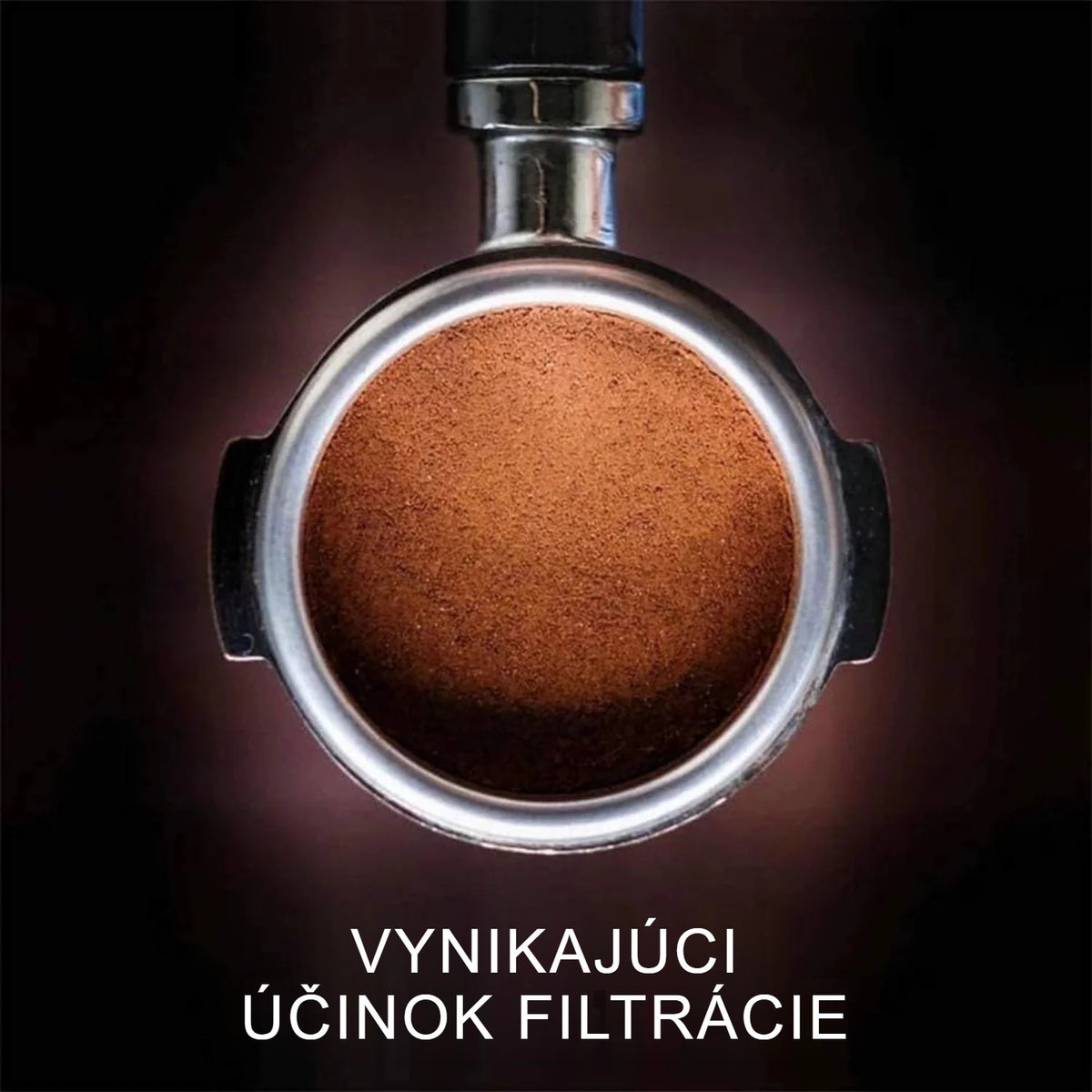 Bezodný portafilter zhora s utlačenou kávou