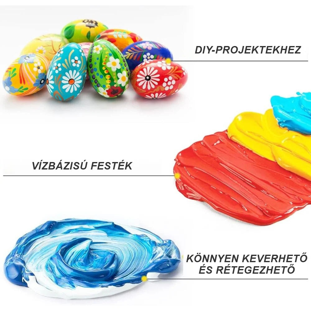 Akrilfestékkel festett kövek és keverhető, rétegezhető színek