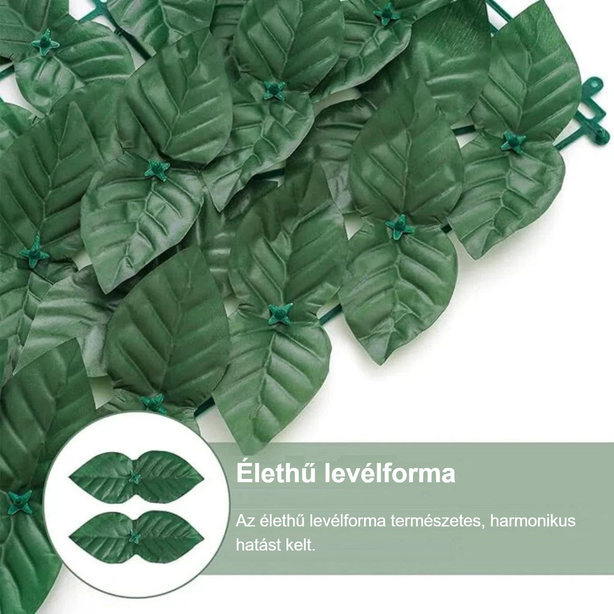 Kerítésborító műlevelek formája közelről
