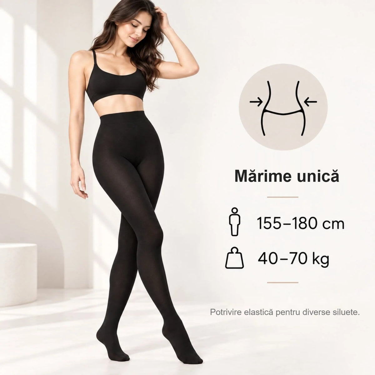 Dresuri negre într-o singură mărime, 155–180 cm și 40–70 kg