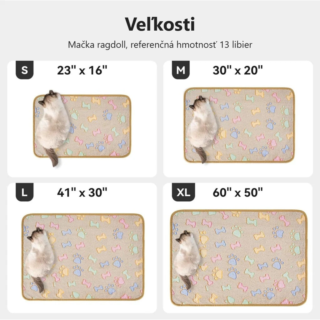 Ukážky veľkostí deky pre domáce zvieratá