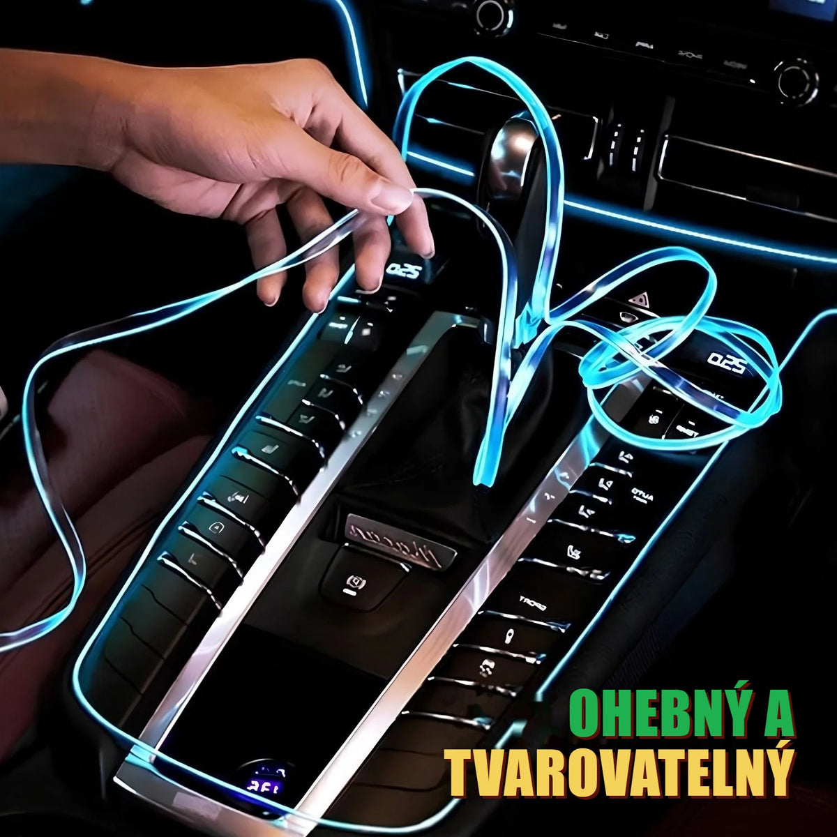 Ohebný LED pásek do auta na středové konzole