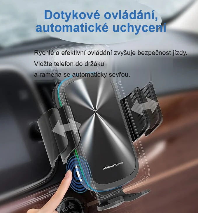 Vložení telefonu: dotykově ovládaná ramena se automaticky zavřou