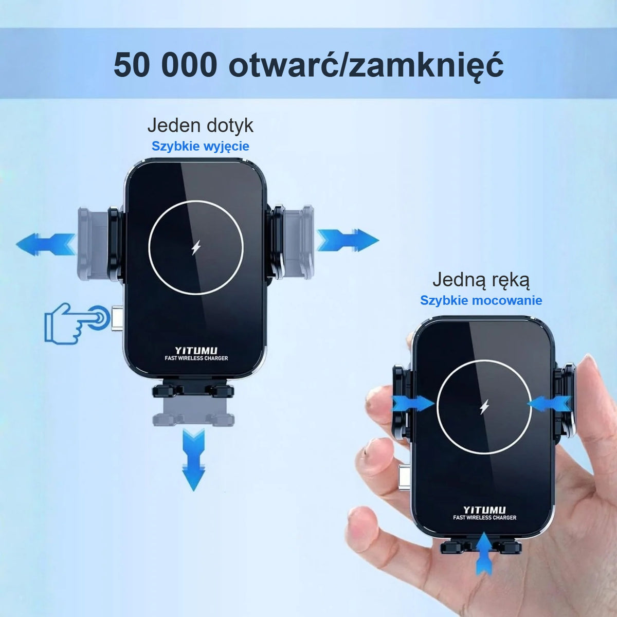 Wkładanie i wyjmowanie telefonu z uchwytu samochodowego jedną ręką