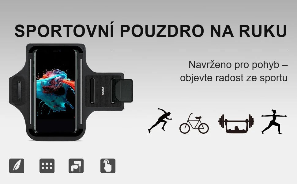 Sportovní pouzdro na mobil na ruku na běhání, kolo a trénink