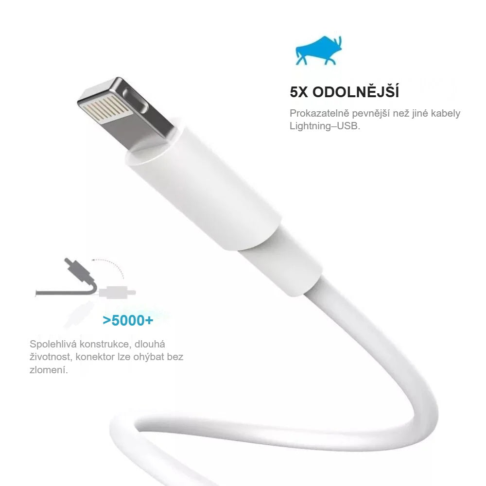 Konektor nabíjecího kabelu pro iPhone vydrží přes 5000 ohybů