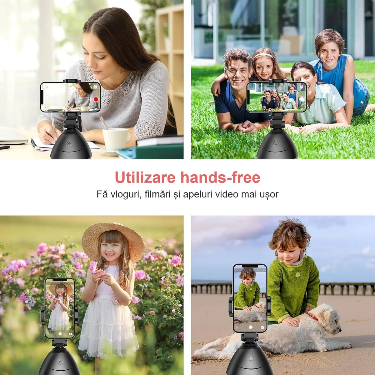 Utilizare hands-free pentru apeluri video, filmări în familie și în aer liber